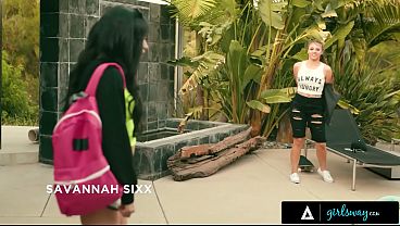GIRLSWAY - Bored Skater Babe Savannah Sixx Ditches Boyfriend For Hot Rebel Gia Derza & Her Pool