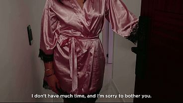 My big-ass neighbor gives me a blowjob and invites me to her bed. (BBW)