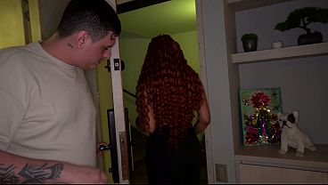 Redhead fucked hard in front of the cuckold!