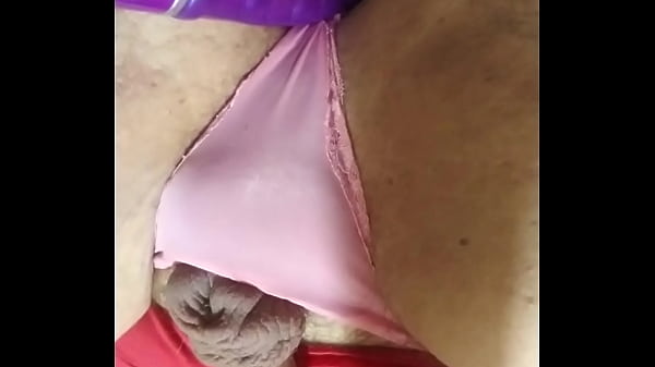 Licking her dildo and panties