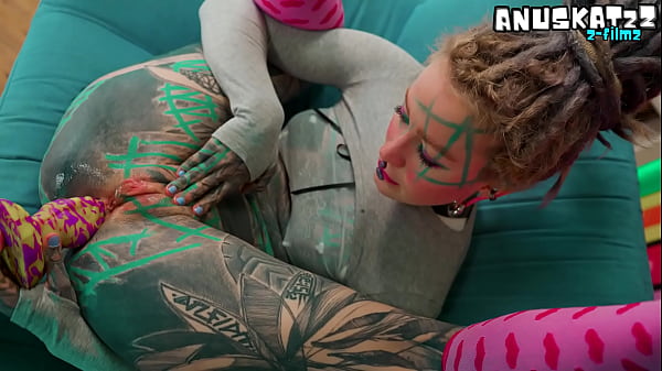 Skinny Tattooed Slut's Anal Masturbation, Solo Toy Play in Her Asshole