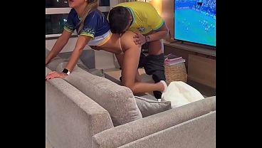 The cuckold invited me to watch the game and I fucked his slutty wife - Personal Big Dick, fucks the slutty married woman again during the Brazil game and the cuckold husband records everything.