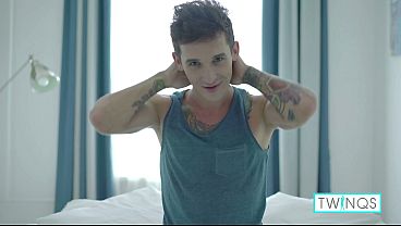 Brunette Inked Noah A Teases Hole Rides Toy to Thick Cum!