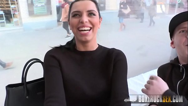 Download Video - Brunette does a Breast fucking session in the public