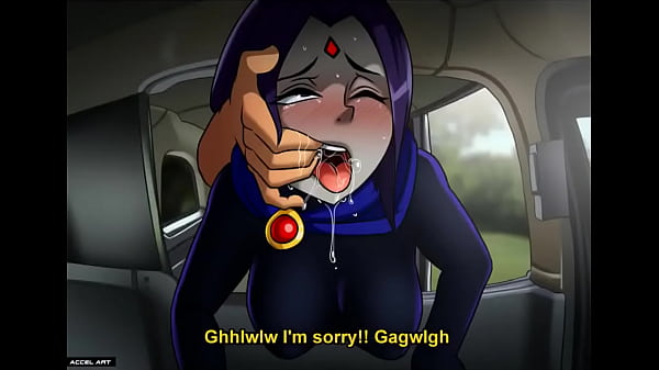 Raven gets fucked in the back seat of a car