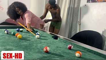 Couple fucks after a snooker session