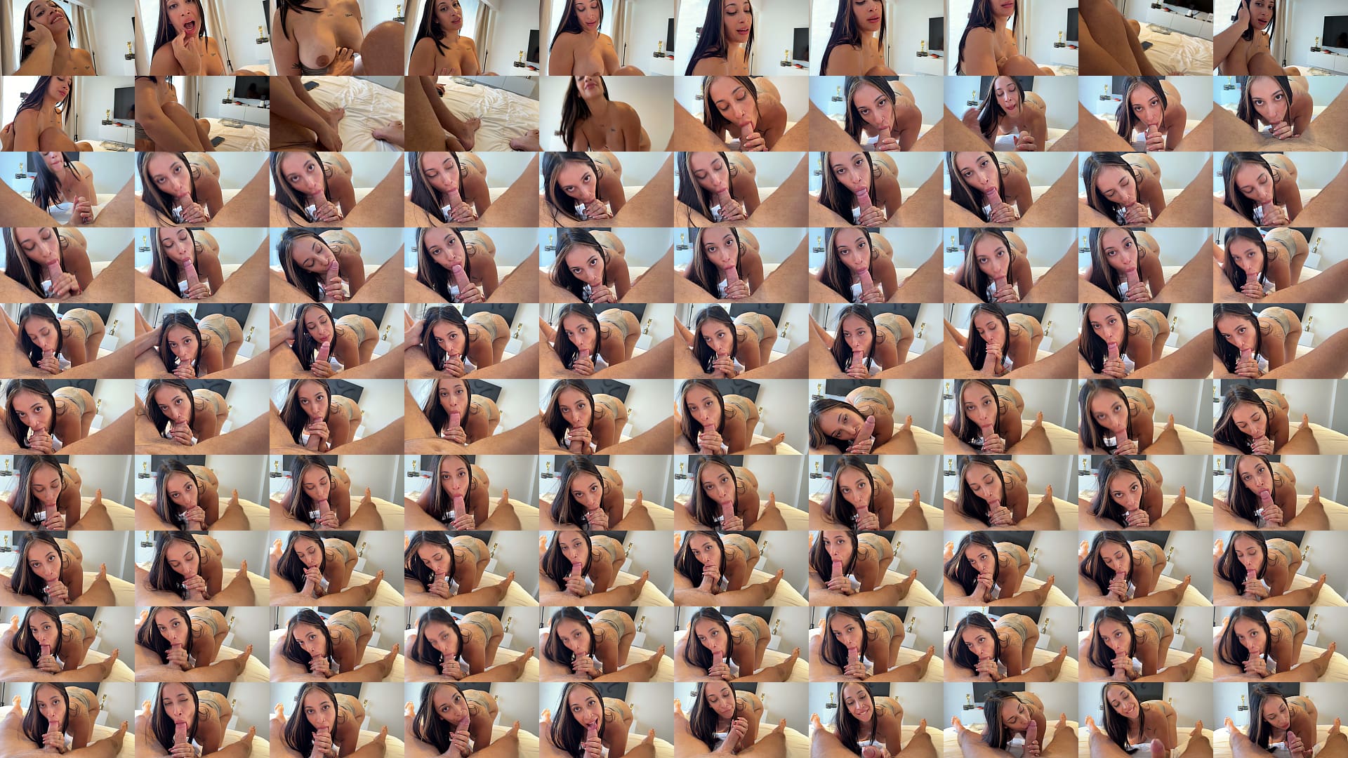 POV blowjob with busty Latina MILF - Sonrie Bitch cum in mouth and seallow 预览图