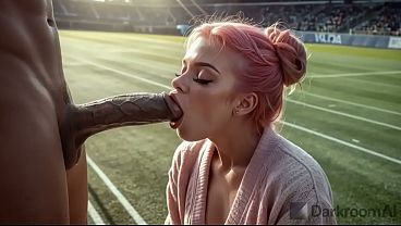 I fucked a cute fan with a big ass right on the field [AI]