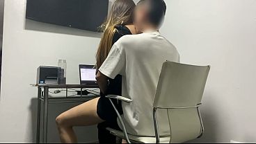 My horny secretary interrupts my work so I can fuck her in the office