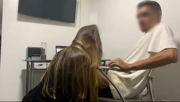 My horny secretary interrupts my work so I can fuck her in the office