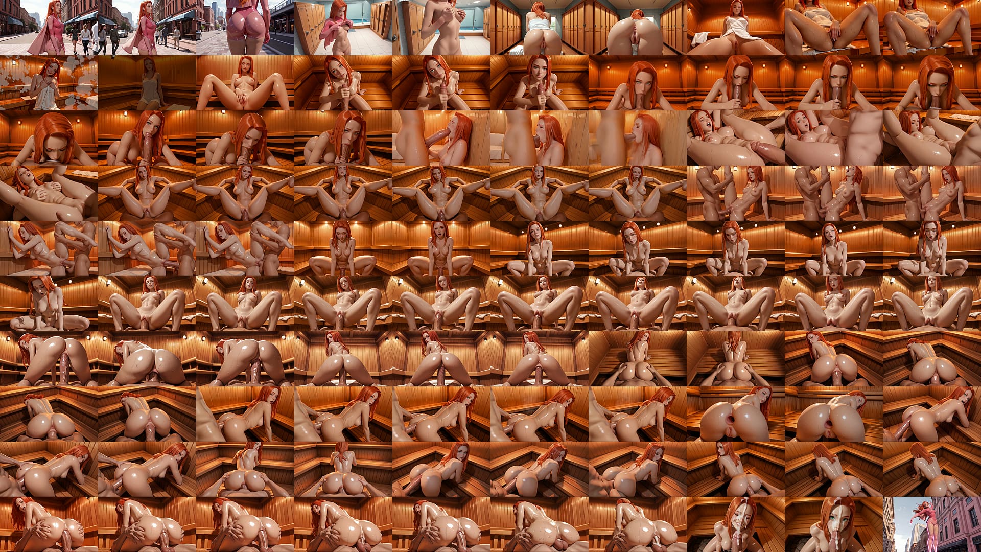 Atom Eve Gets Fucked &amp; Facialized in Sauna - AI-generated 预览图