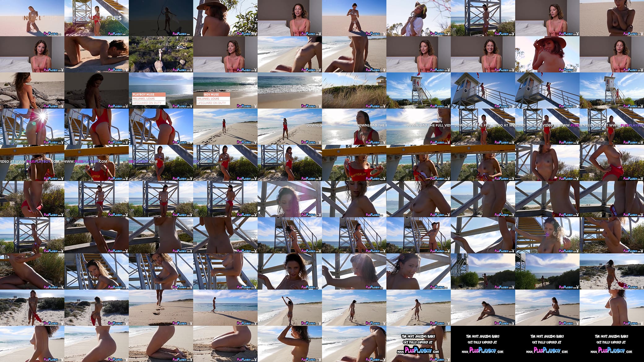 Stunning perfect tits MILF lifeguard Miluniel Louis posing on the beach 预览图