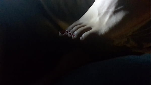 Red polish feet fun