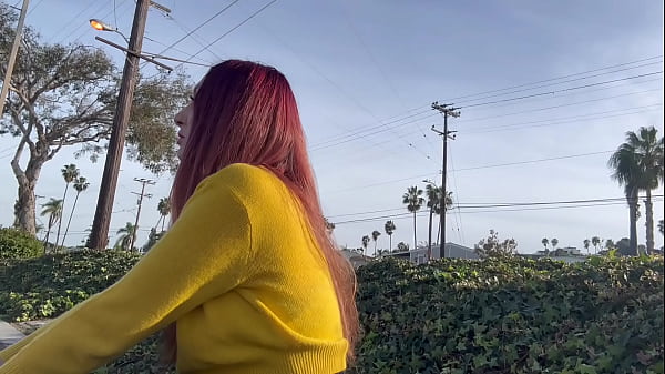 Public Artemisia Love Outdoor smoke sesh long hair fetish