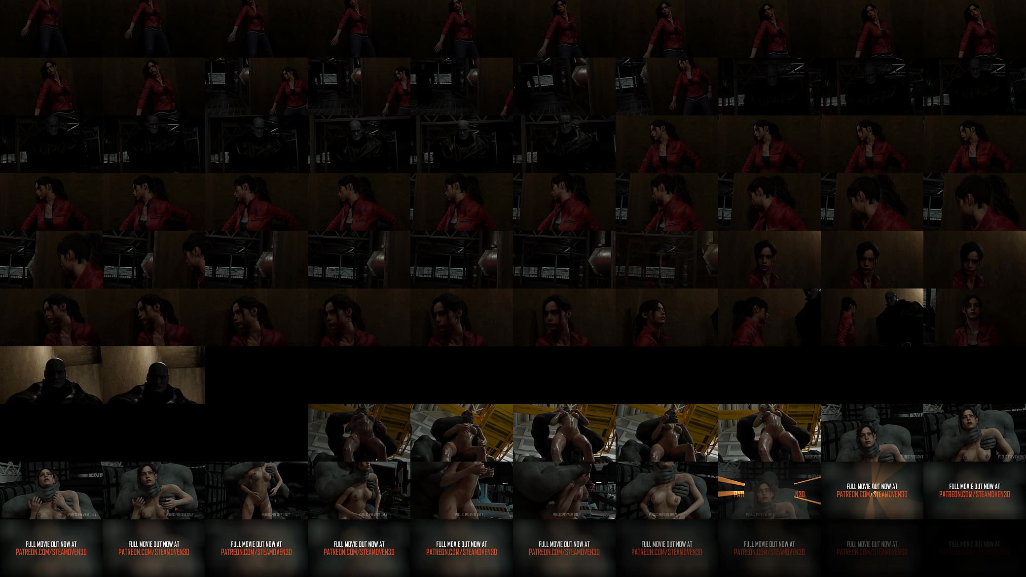 Claire Redfield fucked nonstop by Mr. X (SteamOven3D) 预览图
