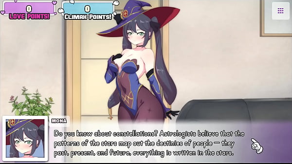 Waifu Hub S5 - Mona from Genshin Impact [ Parody Hentai game PornPlay ] Ep.1 the sexy astrologist is getting naked on the casting couch