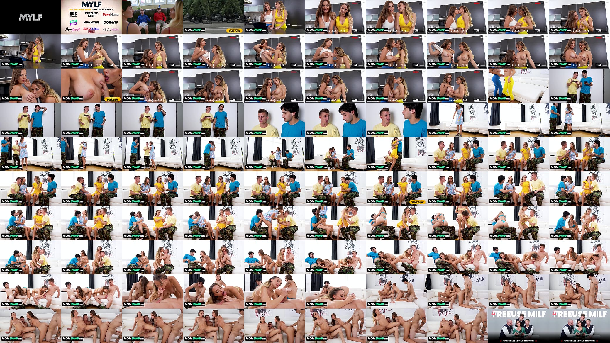 MomSwap - Buxom Pristine Edge &amp; Kenzie Love Seduce And Trick Their Military Boys 预览图