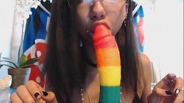 Download Video - Blowjob POV Thick Dick Rainbow Dildo