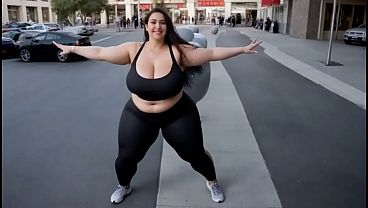 Horny bbw woman got banged in the street (AI