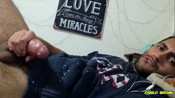 Jerking my big cock with a huge cum shot and ea...
