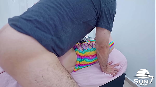 Hot blonde fucks the guy without a condom, with...