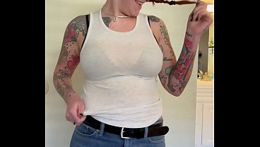 Fergilicious strip tease big tit alt alternative girlfriend