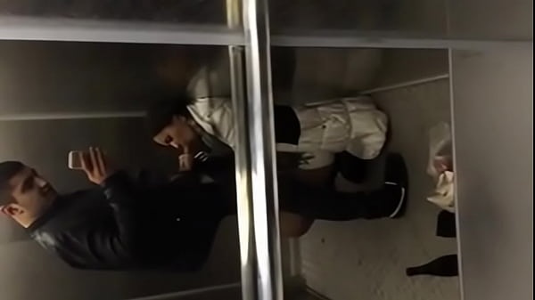 Blowjob and cum swallow in elevator