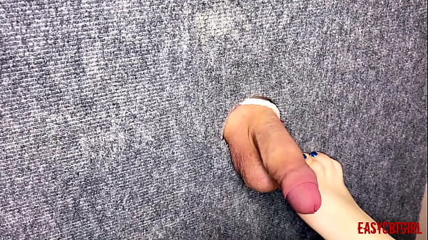 Close up jerking off small dick through the glory hole with my sexy feet AnnyCandy Painboy
