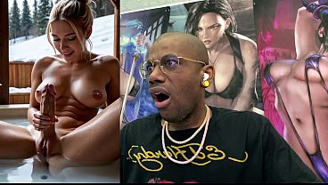 Beautiful Big Breast Tight Bald Pussy Transgender Girl Playing Around With Her Cock In A Spa, AI Generated