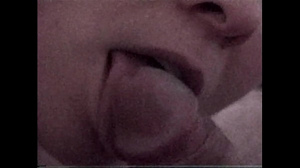 thumb busty brunette gives a cheeky blowjob until he cums in her mouth