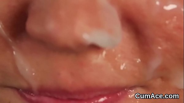 Peculiar centerfold gets cumshot on her face swallowing all the juice