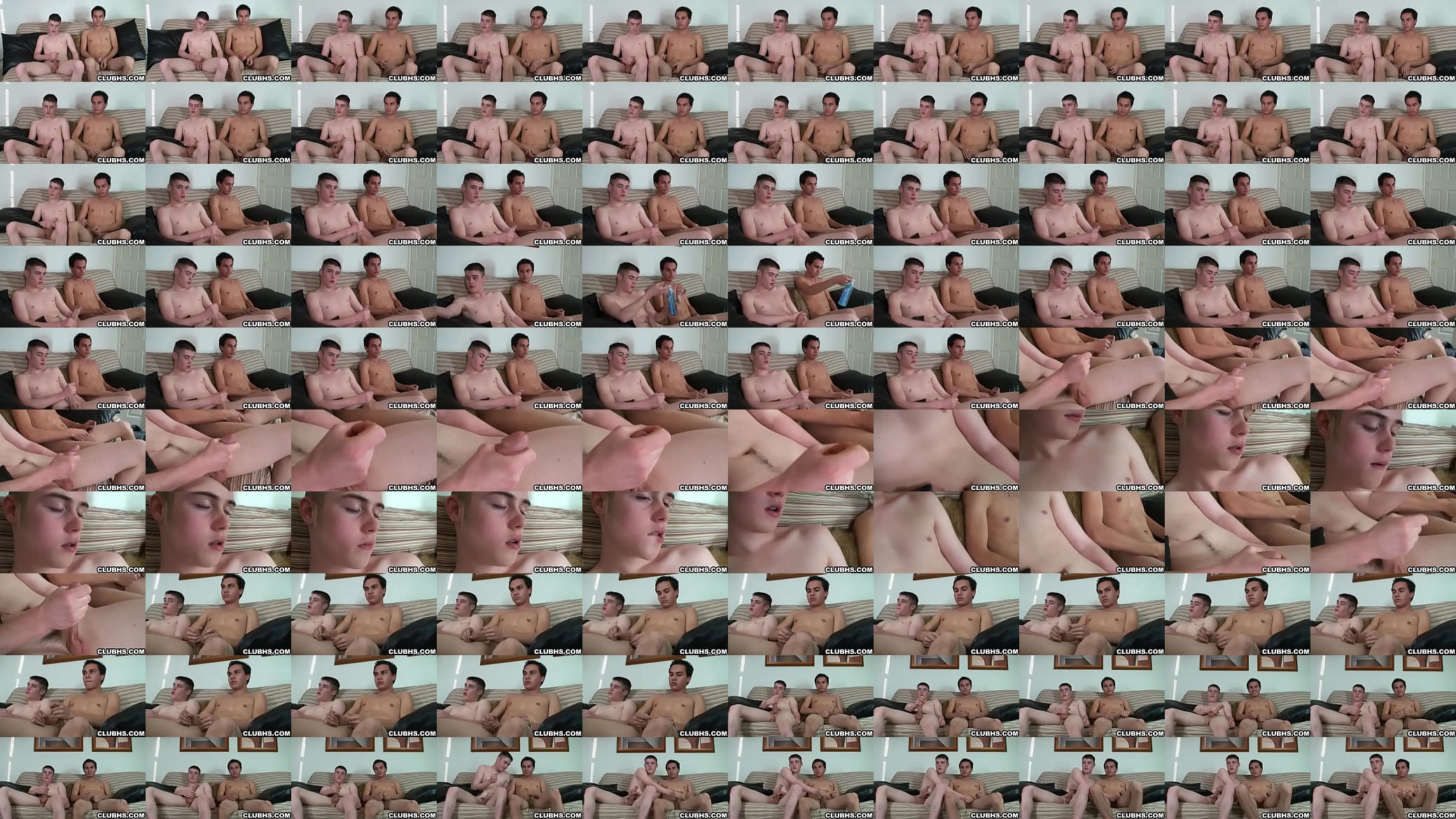 Two horny amateur hunks stroking their schlongs 预览图