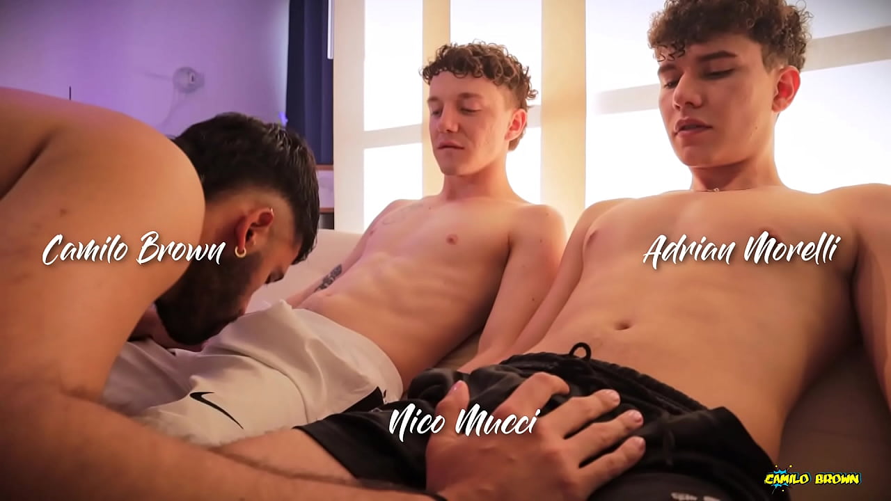 Dos twinks, un papi, trío creampie con Nicco Mucci y Adrian Morelli follando con Camilo Brown
                     creampie amateur threesome ass licking cum swallowing gay new twink bareback big cock cum in mouth double blowjob anal fingering fat dick anal creampies male anal huge cumload latino man cum dripping from asshole muchos negros