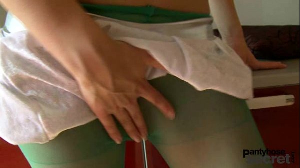 Mendy has big tits and loves nylons and she masturbated in the kitchen
