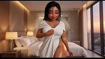 POV Gorgeous Indian Babe Fresh Out The Shower Loving Her Massive Ultra Soft King Size Mattress In 3D Animation