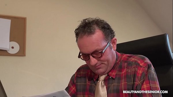 Horny young girl fucks a senior to get a job opening