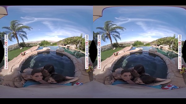 It's a Naughty America Day at the Pool with 3 hot babes!