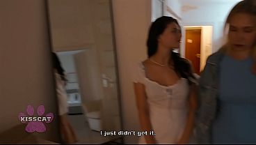 Accident Cum Inside while Two Step Sisters Share Room with Step Brother - Kisscat x Foxy Dreams