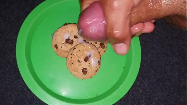 Chocolate chip cookies with a my Creamy Cum gla...