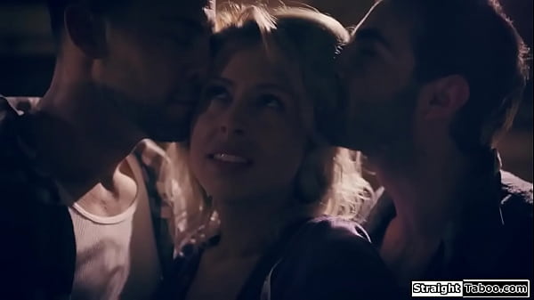 Blonde hitchhiker DPed by two strangers