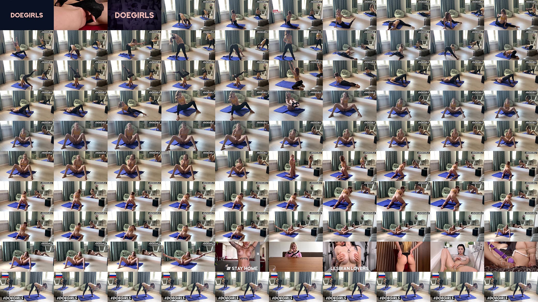 DOEGIRLS - (Mary Rock) - Russian Yoga Instructor Masturbates At Home With Her Dildo 预览图
