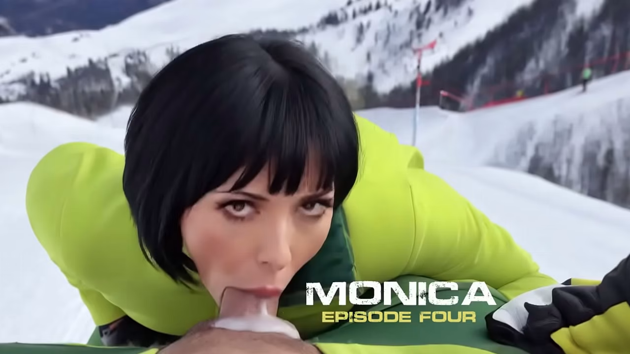 Monica'_s blowjob in the cold. A mouthful of cum. Part 4/4.