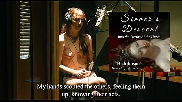 Redhead reads you a titillating tale topless