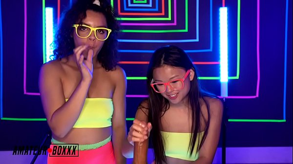 Download Video - Amateur Boxxx - Lulu Chu and Ella Cruz Give Neon Handjob
