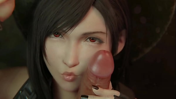 ファイナルファンタジーシリーズティファの3dHentai　フェラ　口内射精　イラマチオ　顔射