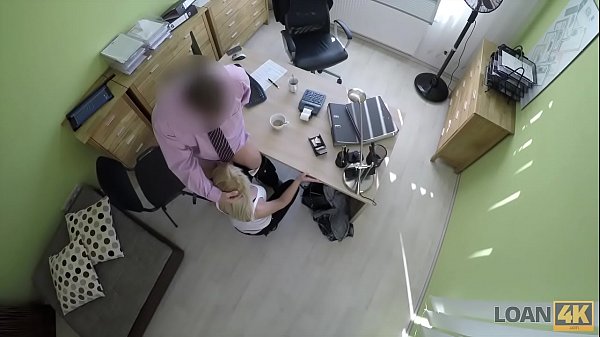 LOAN4K. Blonde angel gives her nice shaved pussy to strange agent