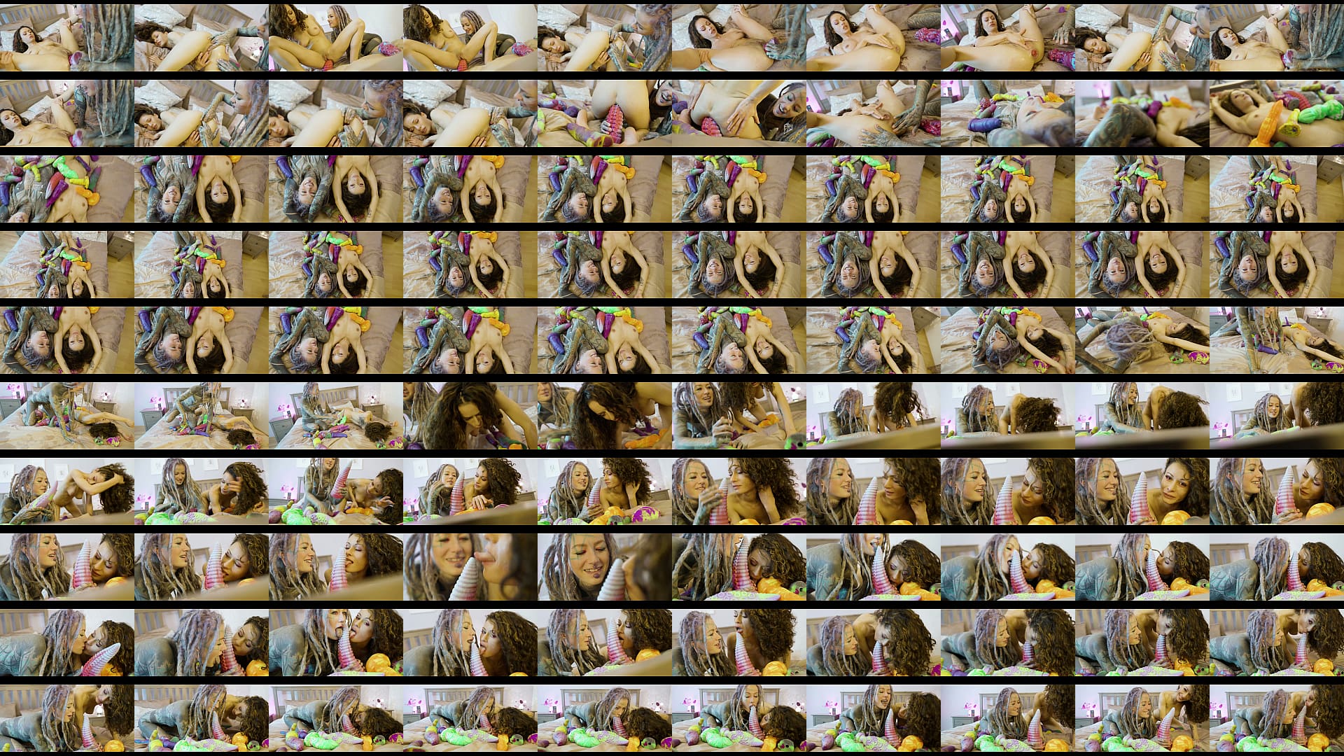 Fishnet Frenzy Lesbians Stretch Asses to the Limit with Monster Toys &amp; Loud Moans 预览图