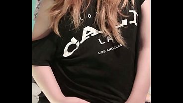 Blonde transgirl pay with her tits until cum
