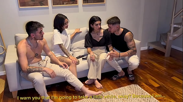 Valentino Roca - Dp foursome with couples swapping tattooed babes and big cocks