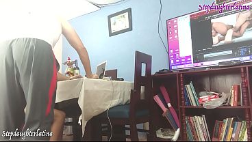 My stepfather caught me watching porn... He decided to fuck my pussy